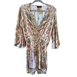 Fifteen Twenty Paisley Faux Wrap Romper - Size XS - NWT
